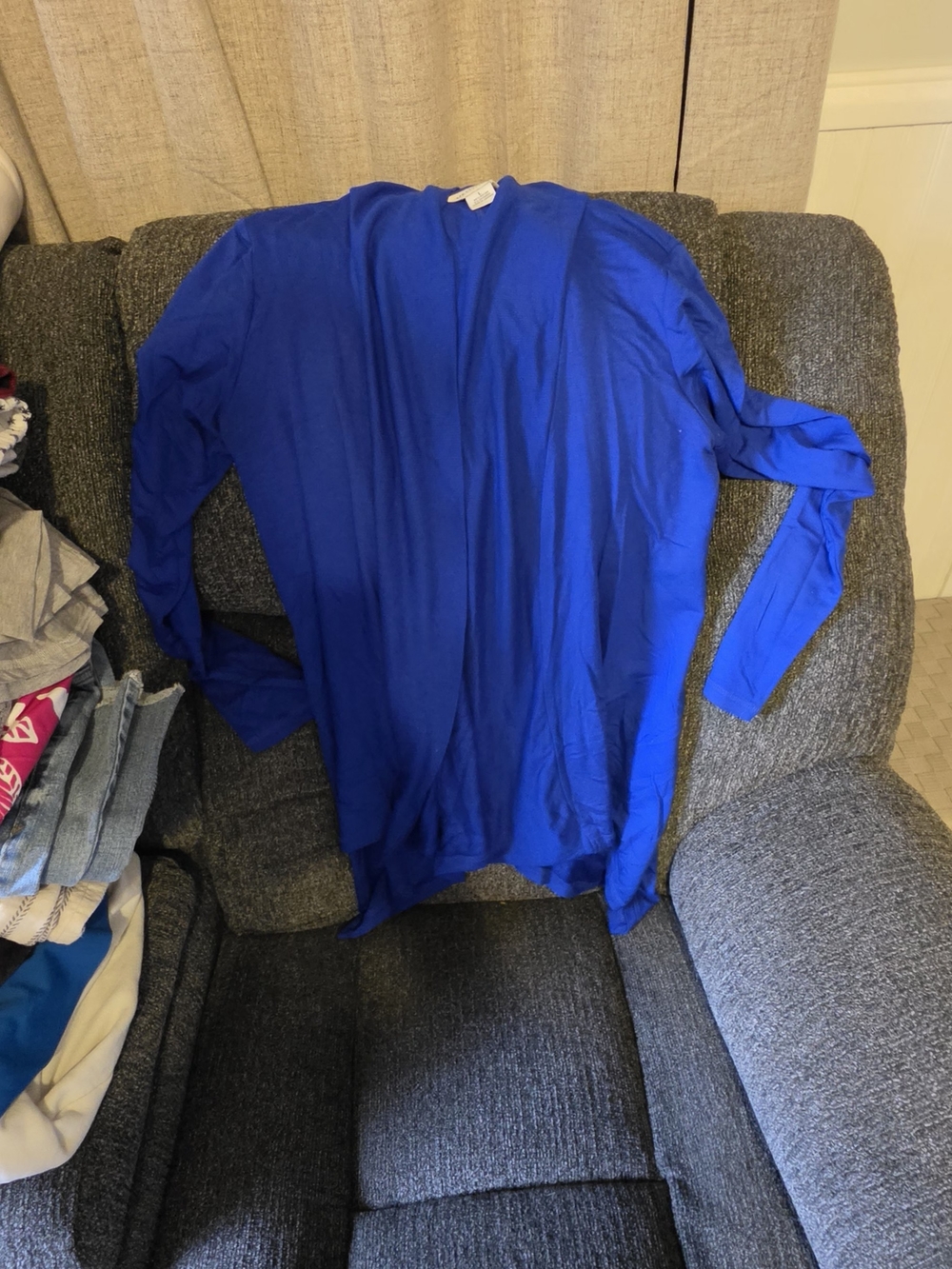 Liz Claiborne Open-Front Cardigan in Royal Blue